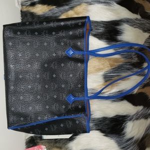 MCM KIRA VISETOS EW SHOPPER BLACK LEATHER TOTE